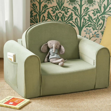 Green 2-in-1 Pocket Folding Children's Sofa